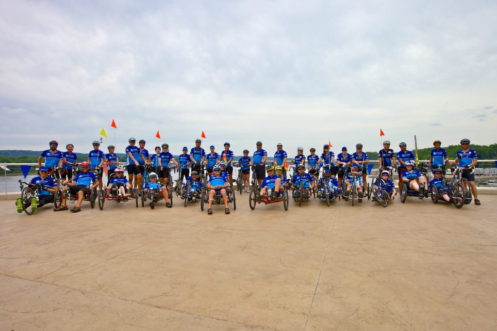 Photo of large group of cyclists