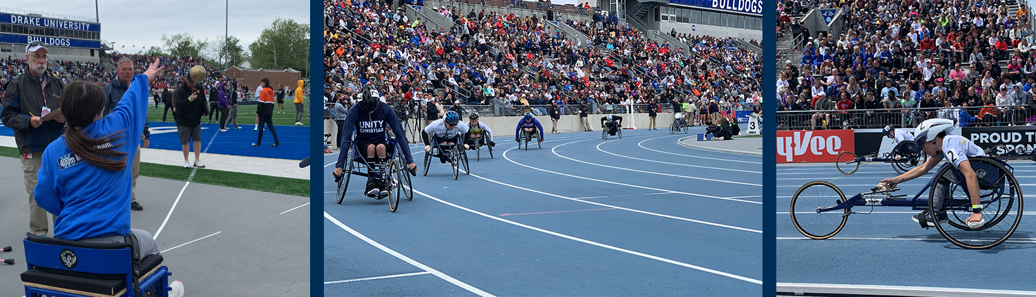 3 pictures of participants at state track 2022.